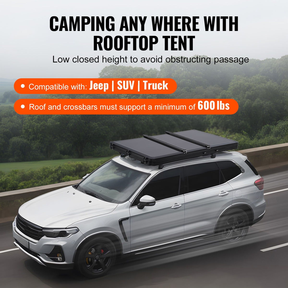 Uimoso Hardshell Rooftop Tent Car Pop-Up Outdoor Camping Travel Tents W/ Ladder