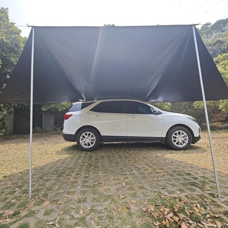 Car Awning Camping SUV Sun Shelter Waterproof Universal Tent Canopy Anti-Uv for Van Campervan Caravan Truck Vehicle (Black, 2X3M)