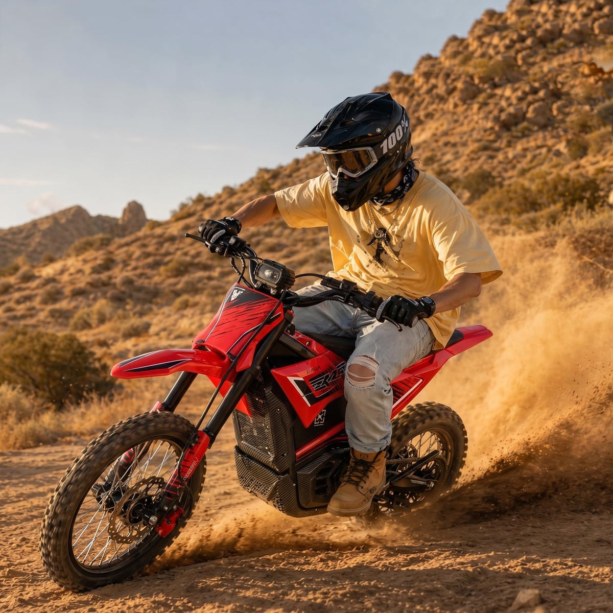 Electric Dirt Bike with Mid-Drive Motor 3840/5600W Peak,Electric Motorcycle 48V/60V 23.4Ah/27Ah Battery,Ul Certified Off-Road Motorcycle for Teens & Adults, Hydraulic Brakes & Dual Shock