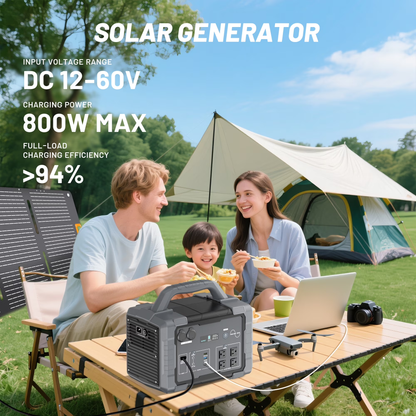1800W Portable Solar Generator, 1024Wh Portable Power Station with 11 Outputs, Battery Generator for Home Emergency, Outdoor Camping, RV Trip, Blackout