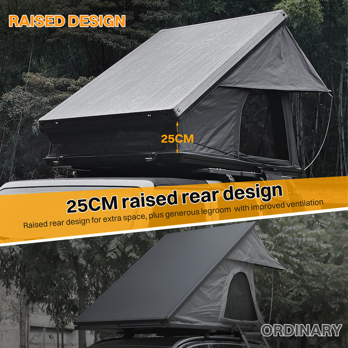 Roof Top Tent Hardshell Rooftop Tent for Van SUV Truck Car Overland Tent Camping for 2-3 Person with Ladder