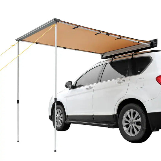 Car Side Awning, Large 4.6 Ft. X 6.6 Ft. Shade Coverage Vehicle Awning, Pu3000Mm UV 50+ Retractable Car Awning