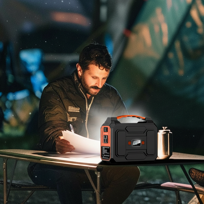 Solar Powered Generator 200W Peak/100W Rated, Portable Solar Generator Power Station with Solar Panels 40W Included, 146Wh Solar Power Bank with AC Outlet 110V for Home Use Camping Outdoor Adventure